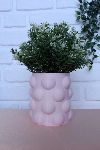 Bubble Dekoratif Vazo Saksı Toz Pembe