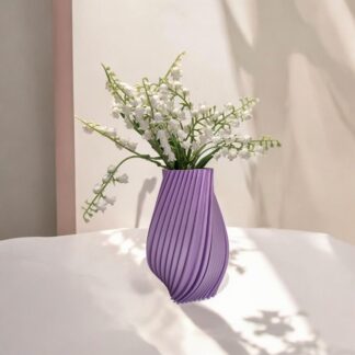 Dönen Tırtıklı İskandinav Tarz Özel Tasarım Dekoratif Vazo Pastel Mor