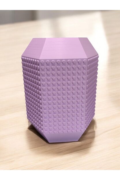 Lego Çiçek Uyumlu Özel Tasarım Büyük Dekoratif Vazo Pastel Mor - Görsel 3