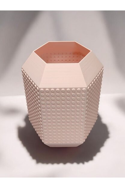 Lego Çiçek Uyumlu Özel Tasarım Büyük Dekoratif Vazo Pastel Pembe - Görsel 3