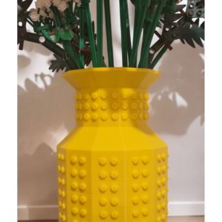 Lego Çiçek Uyumlu Özel Tasarım Dekoratif Vazo Sarı