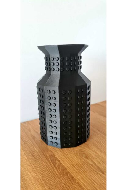 Lego Çiçek Uyumlu Özel Tasarım Dekoratif Vazo Siyah - Görsel 4