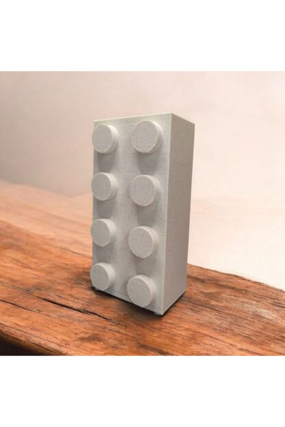 Renkli Blok Brick Özel Tasarım Modern Dekoratif Vazo Granit Beyaz - Görsel 2