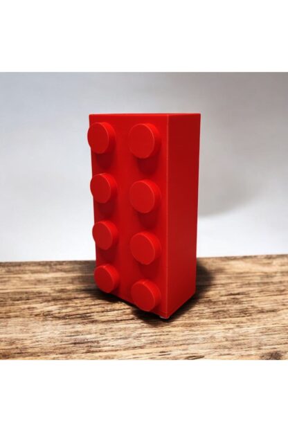 Renkli Blok Brick Özel Tasarım Modern Dekoratif Vazo Kırmızı - Görsel 2