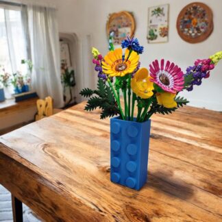 Renkli Blok Brick Özel Tasarım Modern Dekoratif Vazo Mavi