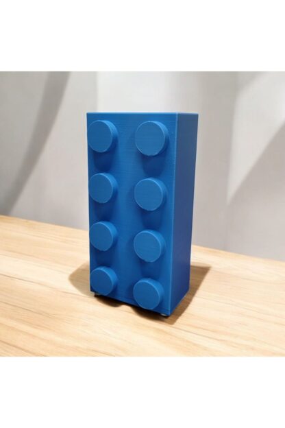 Renkli Blok Brick Özel Tasarım Modern Dekoratif Vazo Mavi - Görsel 2