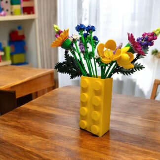 Renkli Blok Brick Özel Tasarım Modern Dekoratif Vazo Sarı
