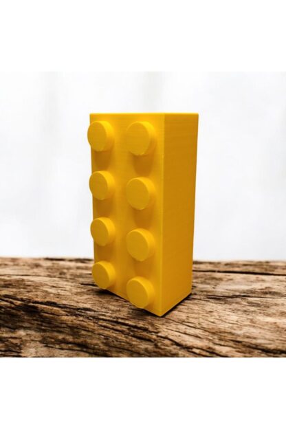 Renkli Blok Brick Özel Tasarım Modern Dekoratif Vazo Sarı - Görsel 2