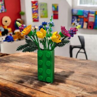 Renkli Blok Brick Özel Tasarım Modern Dekoratif Vazo Yeşil