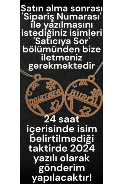 Kişiye Özel Yılbaşı Ağacı Süsü Ornament İyi Dilek İsme Özel Üretim - Görsel 3