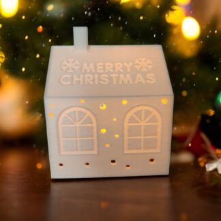 Yılbaşı Dekoru Alev Efektli Led Mum ile Merry Christmas Süslü Ev