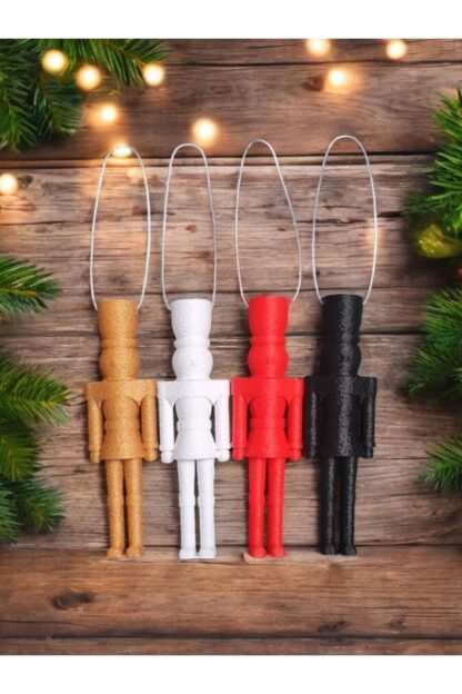 Yılbaşı Temalı Fındıkkıran Nutcracker Kurşun Asker 4'lü Set Ağaç Süsü - Görsel 2