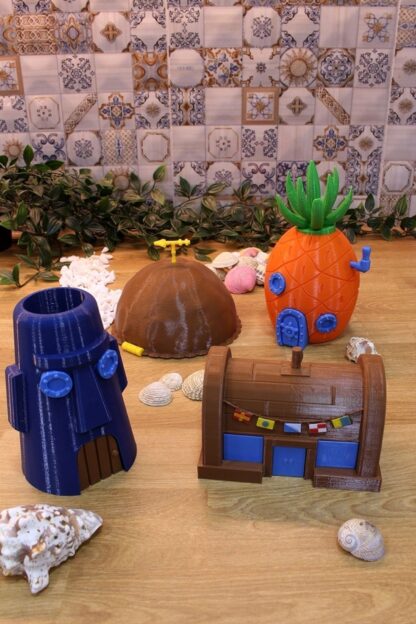 Bikini Köyü Ananas Ev Yengeç Restoran Kaya Evi Moai Aksesuar Seti