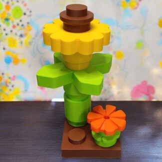 Büyük Boy Lego Çiçek Modeli Görünümlü Dekoratif Obje Biblo