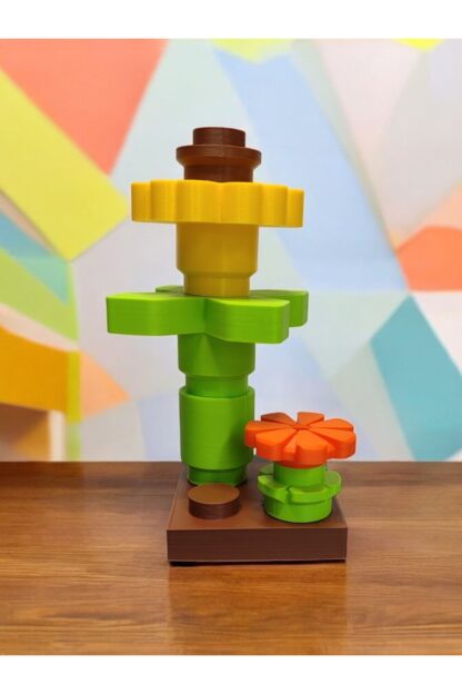 Büyük Boy Lego Çiçek Modeli Görünümlü Dekoratif Obje Biblo - Görsel 2