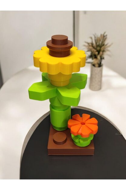Büyük Boy Lego Çiçek Modeli Görünümlü Dekoratif Obje Biblo - Görsel 3