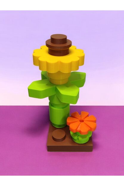 Büyük Boy Lego Çiçek Modeli Görünümlü Dekoratif Obje Biblo - Görsel 4