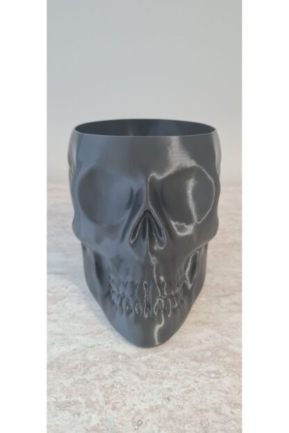 Halloween Cadılar Bayramı Dekoru Süsü Kuru Kafa Skull Kase Dekoratif Obje Siyah - Görsel 2