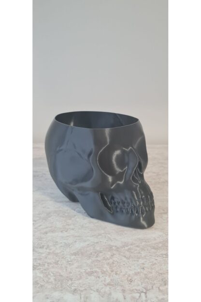Halloween Cadılar Bayramı Dekoru Süsü Kuru Kafa Skull Kase Dekoratif Obje Siyah - Görsel 3