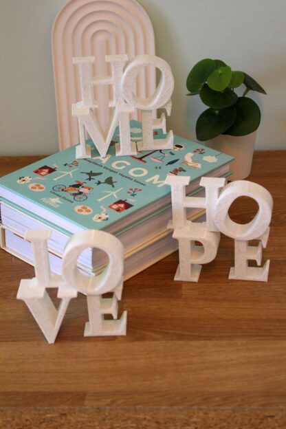 Home Love Hope Dekoratif Yazı Obje Granit Beyaz