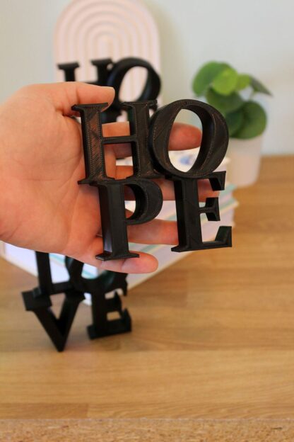 Home Love Hope Dekoratif Yazı Obje Siyah - Görsel 4