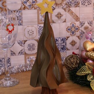 Klasik Yılbaşı Noel Çam Ağacı Dekoratif Biblo Bronz