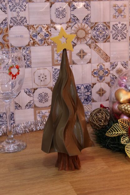Klasik Yılbaşı Noel Çam Ağacı Dekoratif Biblo Bronz