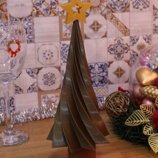 Modern Yılbaşı Noel Çam Ağacı Dekoratif Biblo Bronz