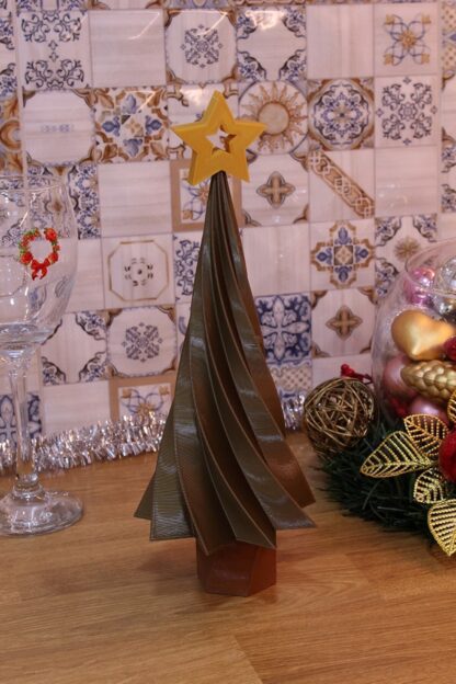 Modern Yılbaşı Noel Çam Ağacı Dekoratif Biblo Bronz