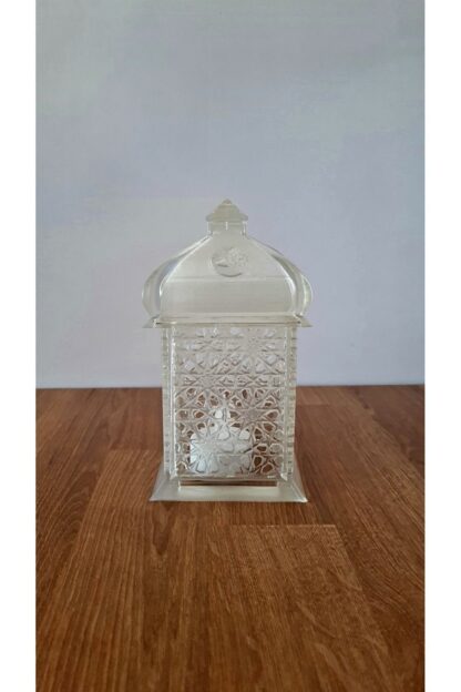 Alev Efektli Led Mum Işıklı Ramazan Feneri Ramadan Lantern Yarı Saydam - Görsel 6
