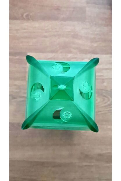 Alev Efektli Led Mum Işıklı Ramazan Feneri Ramadan Lantern Yeşil - Görsel 4