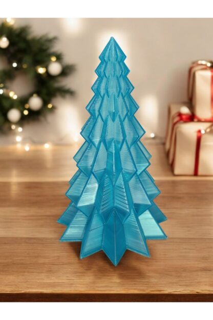 Yılbaşı Süsü Noel Çam Ağacı Dekoratif Obje Transparan Mavi