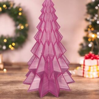 Yılbaşı Süsü Noel Çam Ağacı Dekoratif Obje Transparan Pembe