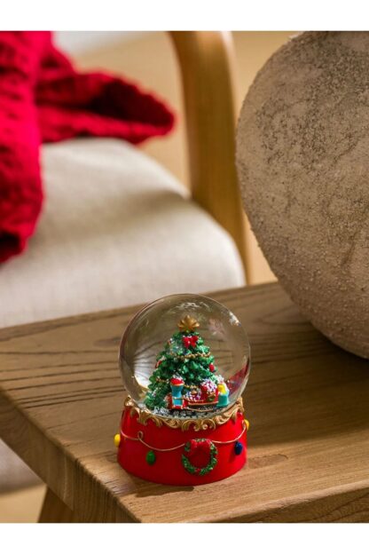 Yılbaşı Temalı Noel Çam Ağacı ve Tren Mini Kar Küre Dekoratif Biblo - Görsel 2