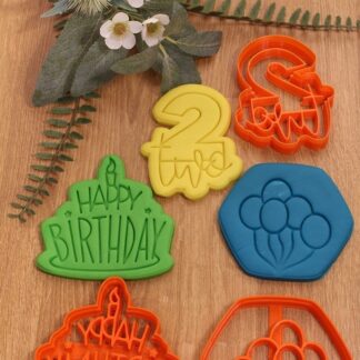 2 Iki Two Happy Birthday Balon Doğum Günü 3'lü Set Kurabiye Kalıbı