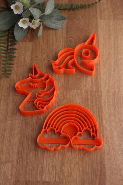 9 Yaş Doğum Günü Rakam Unicorn Gökkuşağı 3lü Set Kurabiye Kalıbı - Görsel 3