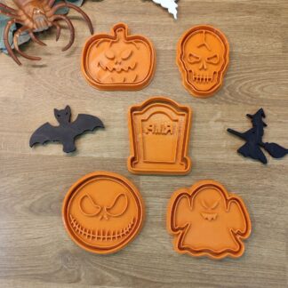 Cadılar Bayramı Halloween Balkabağı Kuru Kafa Mezar Taşı Hayalet Kurabiye Kalıbı Seti