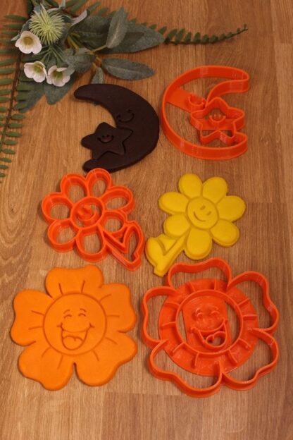 Gülen Çiçek Ay Çiçeği Sunflower Ay Yıldız 3'lü Set Kurabiye Kalıbı - Görsel 2