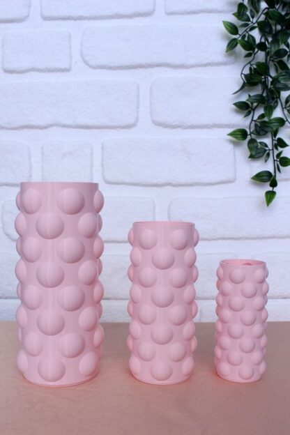 Bubble 3'lü Dekoratif Vazo Toz Pembe - Görsel 2