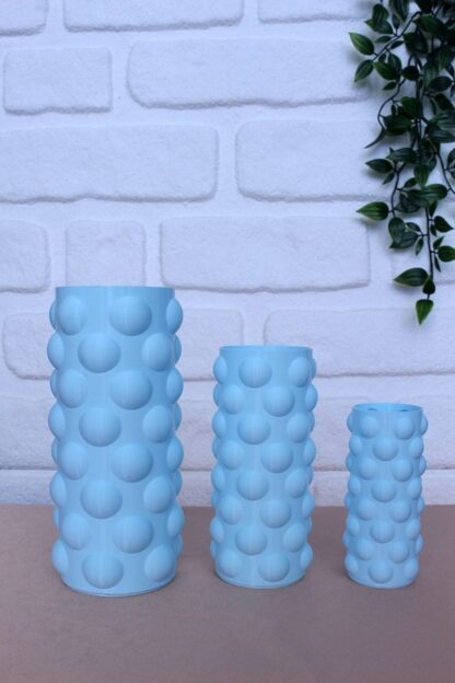 Bubble 3'lü Dekoratif Vazo Bebek Mavi - Görsel 3