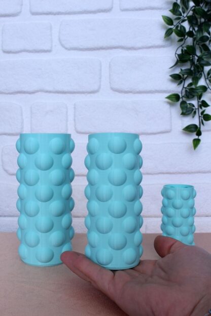 Bubble 3'lü Dekoratif Vazo Su Yeşili - Görsel 3