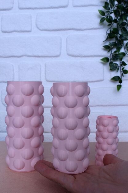 Bubble 3'lü Dekoratif Vazo Toz Pembe - Görsel 3