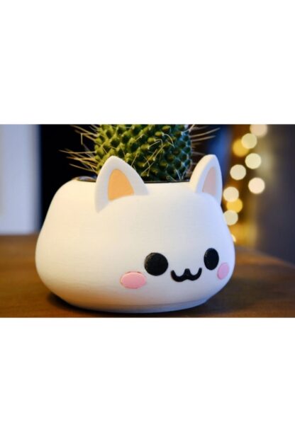 Kawai Sevimli Kedi Saksı - Görsel 4