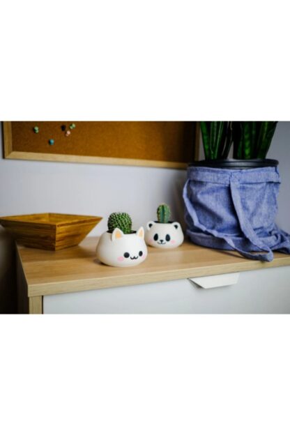 Kawai Sevimli Kedi Saksı - Görsel 6